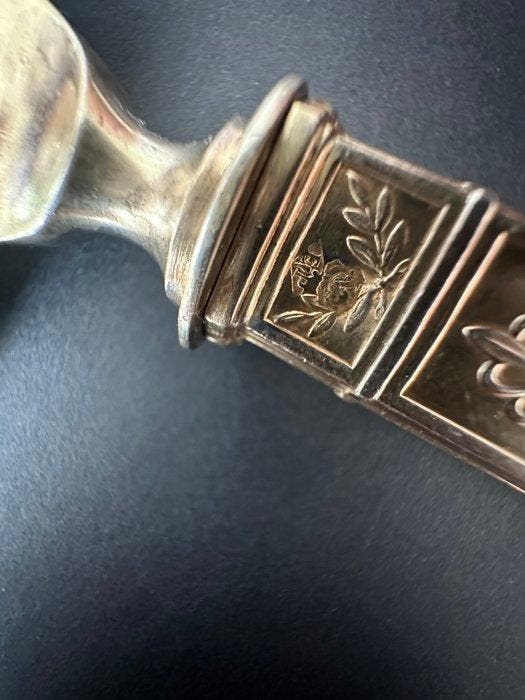 Emile PUIFORCAT - Pelle à tarte - Empire au cygne - Argent -, Antiek en Kunst, Antiek | Zilver en Goud