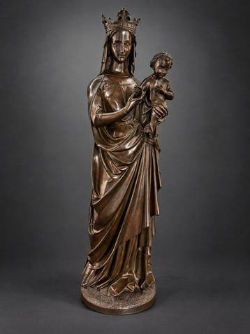 Beeld, Vierge à lEnfant couronnée - Style Néo-Gothique - 71