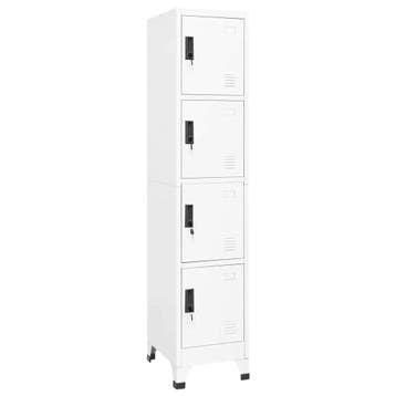 vidaXL Lockerkast 38x45x180 cm staal wit, Verzenden