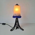 Noverdy France - Lampe de table - fer forgé. pâte de verre