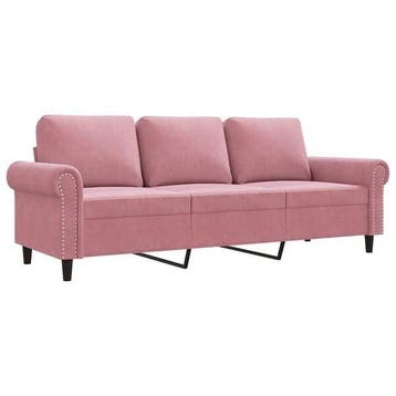 3-zitsbank roze fluweel | Retour Deal | 35% korting, Maison & Meubles, Canapés | Salons, Verzenden