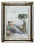 Federico Schianchi (1858-1918) - Campagna con il mausoleo di, Antiquités & Art