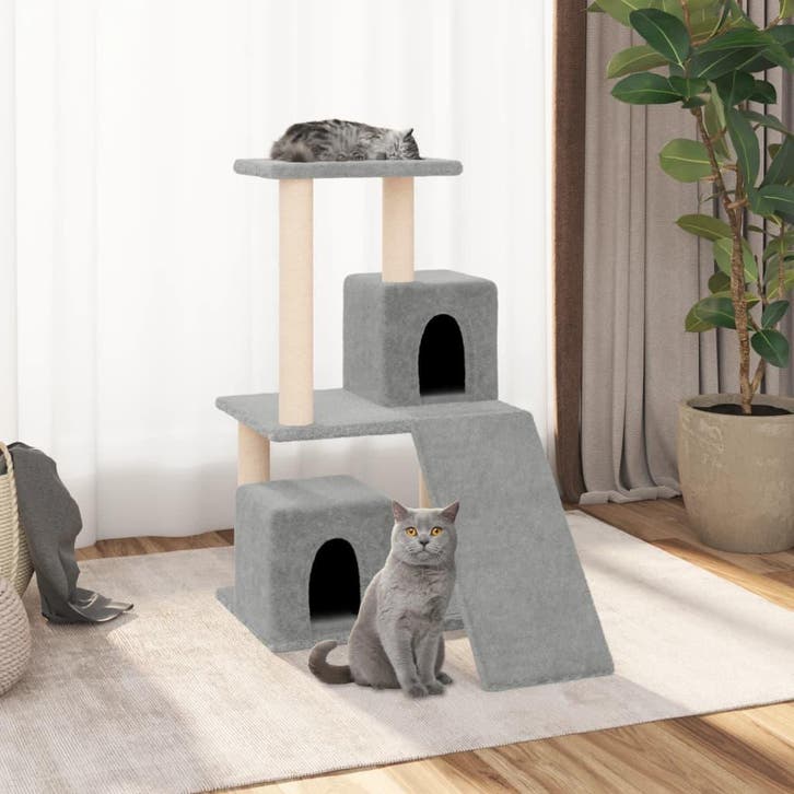 vidaXL Kattenmeubel met sisal krabpalen 82 cm lichtgrijs, Dieren en Toebehoren, Katten-accessoires, Nieuw, Verzenden