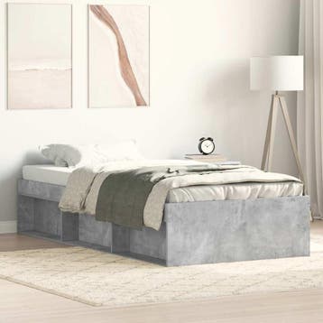 vidaXL Bedframe betongrijs 100x200 cm, Verzenden, Nieuw