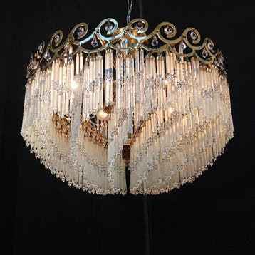 Plafondlamp - Messing, Kristal - Lustre Espiral