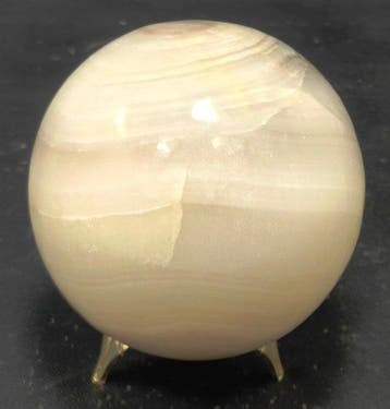 Banded Onyx Natuursteen Bol - Hoogte: 103 mm - Breedte: 103