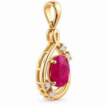 Zonder minimumprijs - Hanger - 14 karaat Geel goud - 1.72ct., Handtassen en Accessoires
