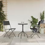 vidaXL 3-delige Tuinset staal zwart, Verzenden, Nieuw, Tuinset