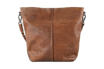 Manfield Schoudertas Cognac, Handtassen en Accessoires, Tassen | Damestassen, Verzenden, Zo goed als nieuw