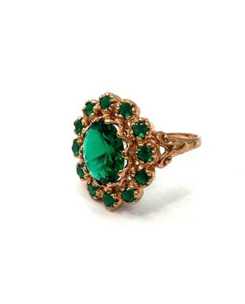 Zonder minimumprijs - Ring - 9 kt. Roségoud, Zilver Spinel, Nieuw