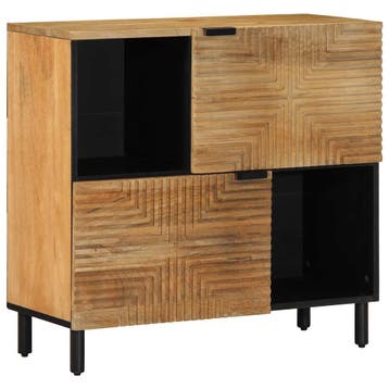 vidaXL Dressoir 80x33x75 cm massief mangohout bruin, Verzenden, Nieuw