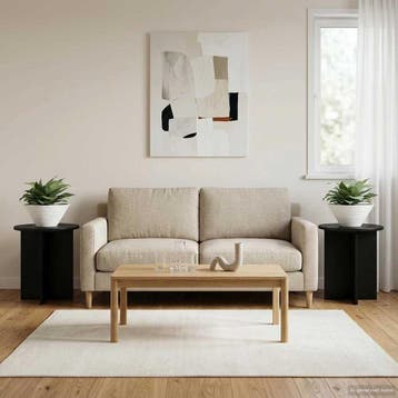 vidaXL Plantenstand 2 st Zwart 40 x 40 x 40 cm Bewerkt hout, Verzenden, Nieuw