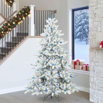 vidaXL Kunstmatige Hinged Kerstboom Wit 240 cm PVC en Staal, Verzenden