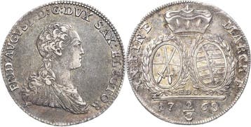 2/3 taler, daalder 1768, Sachsen-kurlinie ab 1547 (albert..., Verzenden