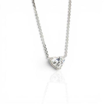 Collier avec pendentif - 18 carats Or blanc - 0.73ct. tw.