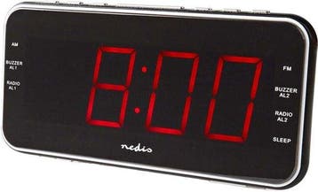 Nedis Wekkerradio - Digitale Wekker - AM / FM - Snoozefuncti, Verzenden, Nieuw