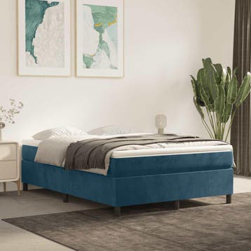 vidaXL Boxspring bed 140x200 cm fluweel donkerblauw, Huis en Inrichting, Slaapkamer | Bedden, Verzenden, Nieuw
