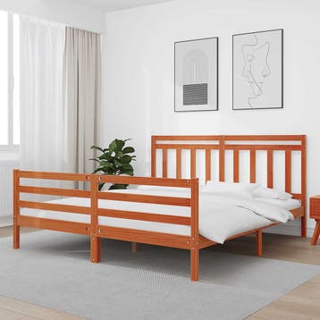 vidaXL Bedframe met hoofdeinde Wasbruin 180 x 200 cm, Verzenden, Nieuw