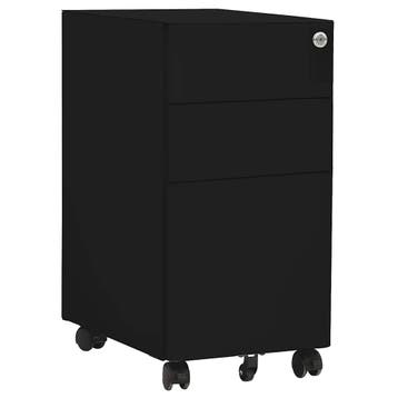 vidaXL Ladeblok verrijdbaar 30x45x59 cm staal zwart, Verzenden