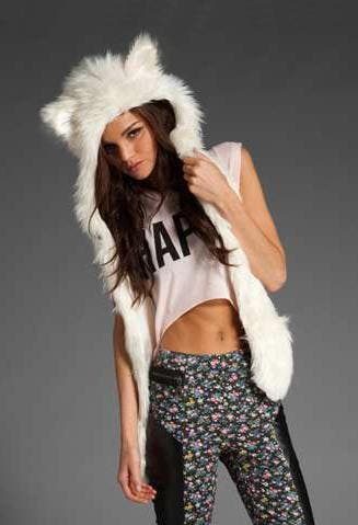 KIMU® Hood IJsbeer Muts Wit Nepbont IJsberenmuts Bontmuts Sp, Kleding | Dames, Ophalen of Verzenden, Nieuw