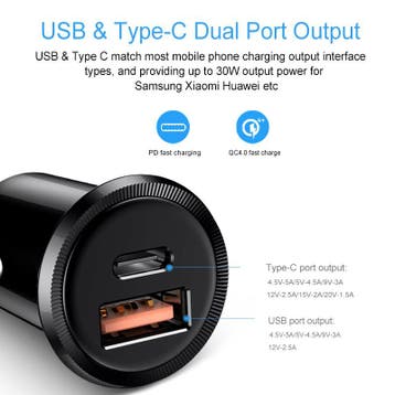 DrPhone Invisible Pro Autolader - 30W - USB-C met PD (power, Verzenden, Nieuw