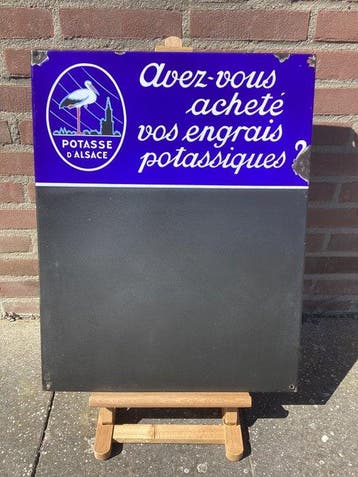 Emaille bord Potasse d’Alsace - Plaque émaillée - Acier,, Antiek en Kunst