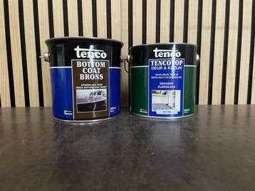 Veiling - Partij Tenco verf – Bottom Coat Brons + Tencotop, Bricolage & Construction, Peinture, Vernis & Laque