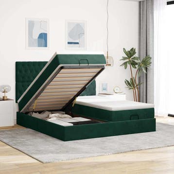 vidaXL Ottoman bed met matrassen 160x200cm fluweel, Huis en Inrichting, Slaapkamer | Bedden, Verzenden, Nieuw