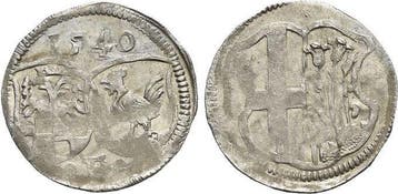 Dreier 1540 Fulda-bistum Johann Iii von Henneberg 1521-1542, Verzenden, België