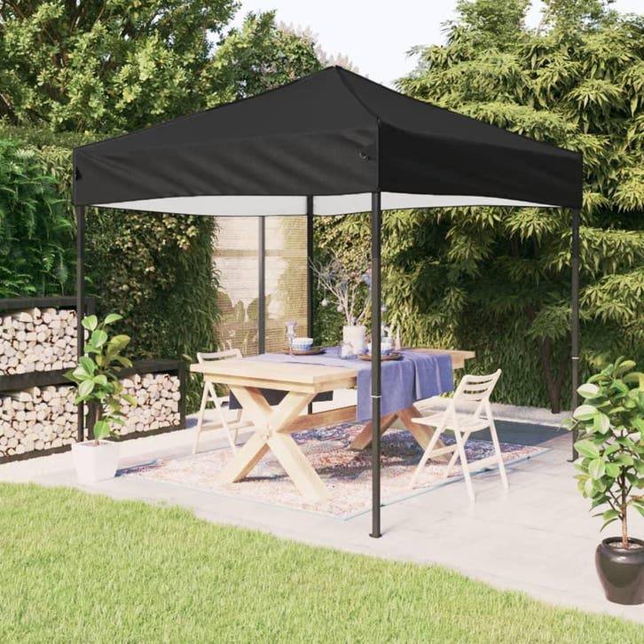vidaXL Partytent inklapbaar 2x2 m zwart, Tuin en Terras, Partytenten, Nieuw, Verzenden