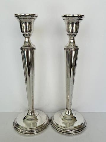 American - Chandelier (2) - Argent - Bougeoirs en argent