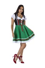 Dirndl 2-dlg., zwart/groen, Carmenblouse, Verzenden