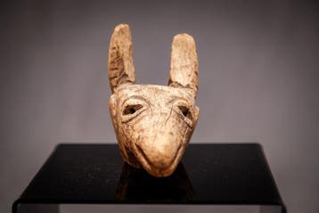 Uit hout gesneden diervormig marionettenhoofd - Sogo Kun -