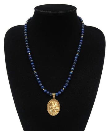 Lapis lazuli - Ketting Sint-Christoffel – Beschermheilige