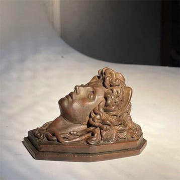 sculptuur, Medusa — Cold Ceramic Head, Ancient Greek, Antiquités & Art