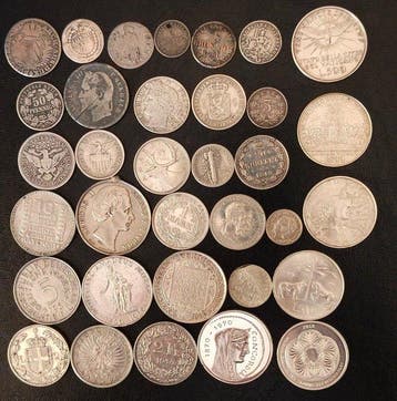 Wereld. Collection of silver coins 1710 - 2020