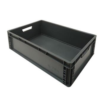 Stapelbak 600x400x170 mm Euronorm donkergrijs PP nieuw, Ophalen of Verzenden