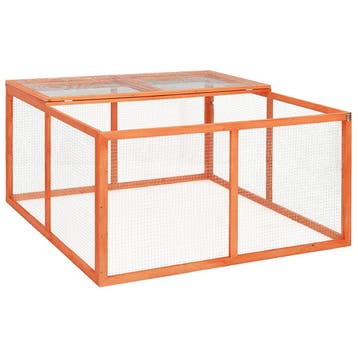 vidaXL Konijnenhok 124x120x60 cm massief vurenhout, Verzenden