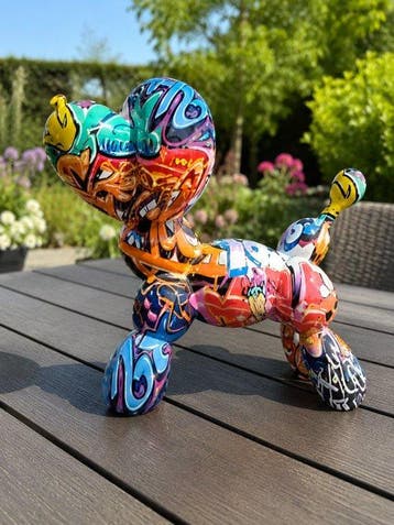 Statue, street Art balloon dog - 25 cm - polyrésine