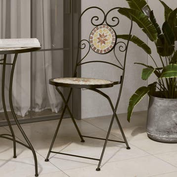 vidaXL Opklapbare stoelen, 2 stuks, terracotta en wit, Tuin en Terras, Tuinstoelen, Verzenden, Nieuw