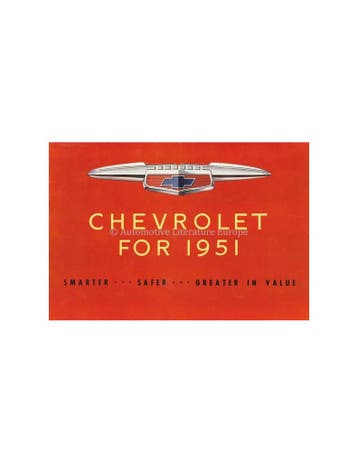1951 CHEVROLET PROGRAMMA BROCHURE ENGELS (VS), Ophalen of Verzenden, Nieuw
