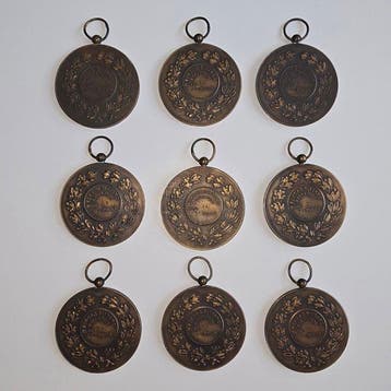 Nederland. 9 stuks Prijspenningen Fokdag Sittard 1930