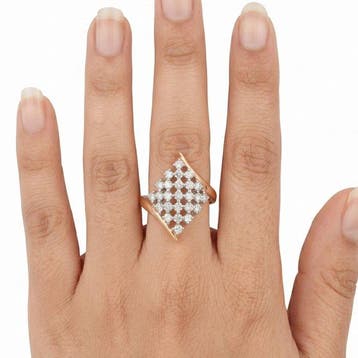 Bague - 14 carats Or jaune - 0.74ct. tw. Diamant (Naturelle)