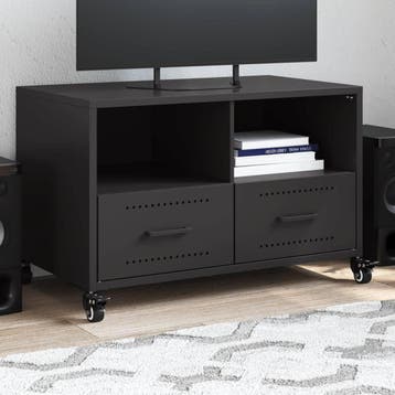 vidaXL Tv-meubel 68x39x43,5 cm staal zwart, Verzenden, Nieuw