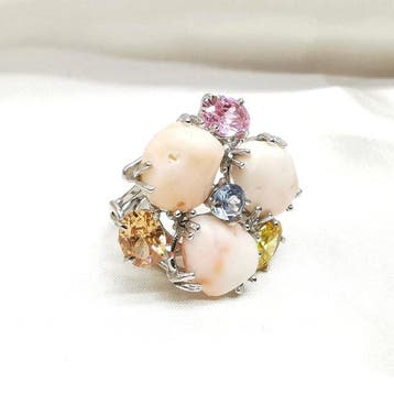 Koraal - Argento 925 - Ring - Italiaans vakmanschap, Verzamelen, Mineralen en Fossielen