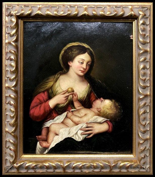 École européene (c. 1900) - La Madonna de la Pomme dOr, Antiquités & Art, Art | Peinture | Classique