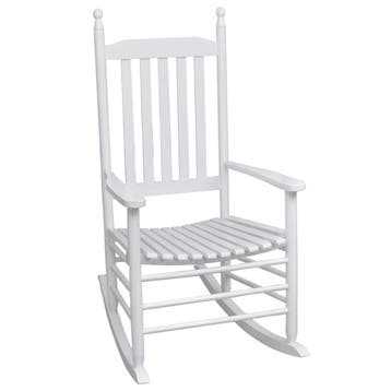vidaXL Schommelstoel met gebogen zitting hout wit, Tuin en Terras, Verzenden, Nieuw