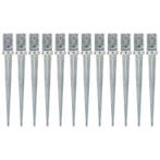 vidaXL Grondpinnen 12 st 8x8x76 cm gegalvaniseerd staal, Verzenden, Nieuw