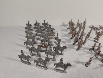 Tinnen soldaat - unbemalte Reiter plus Extras (40) - Tin, Nieuw