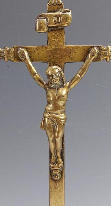 Crucifix - Messing - 1700-1750 - Altaarkruis - 35 cm